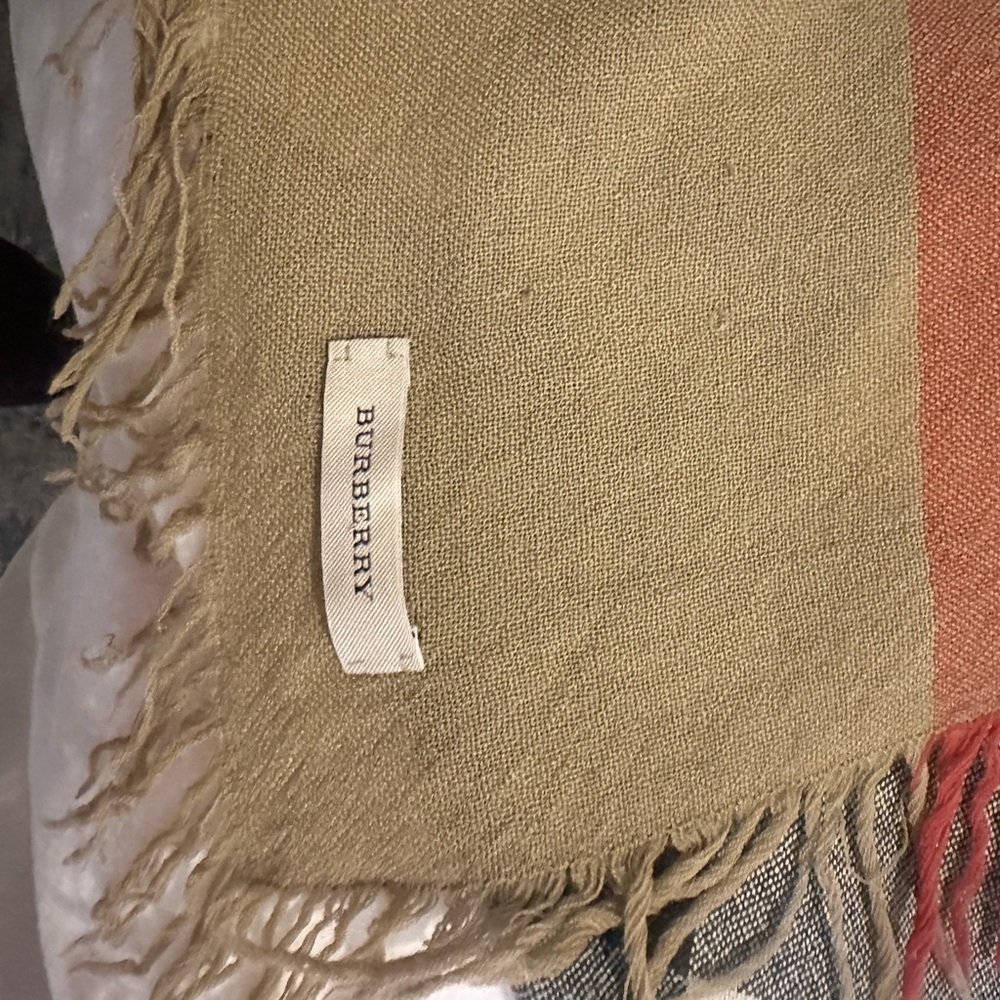 Burberry Merino Classic Check Scarf in Tan, Black, and Red - Picture 6 of 7